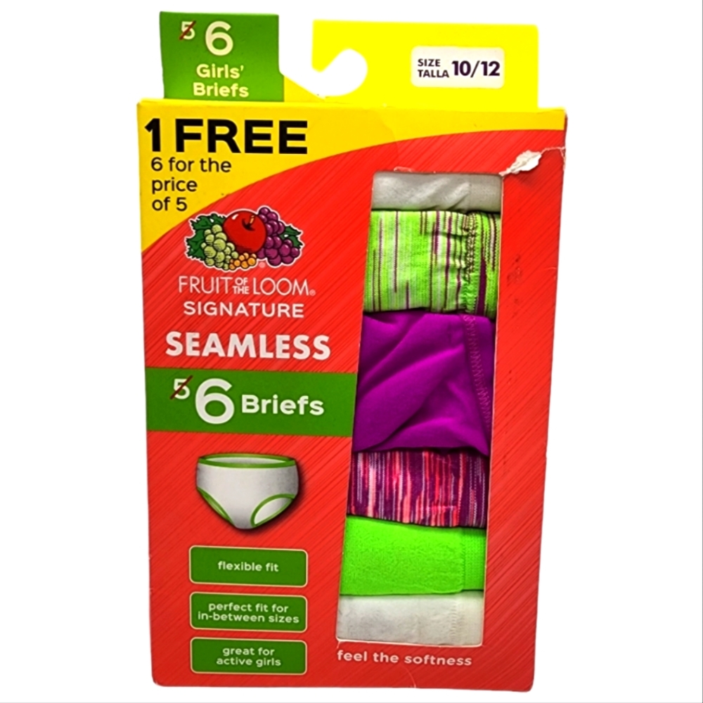 Fruit of the Loom Signiture Seamless Girls 6 pack Briefs